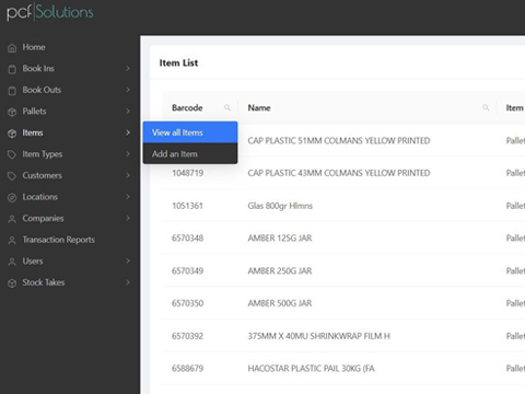 Automated warehouse logistics software